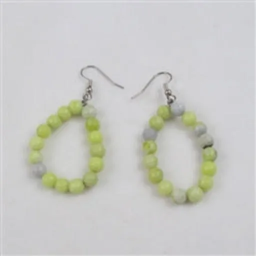 New Jade Beaded Hoop Beaded Big Earrings