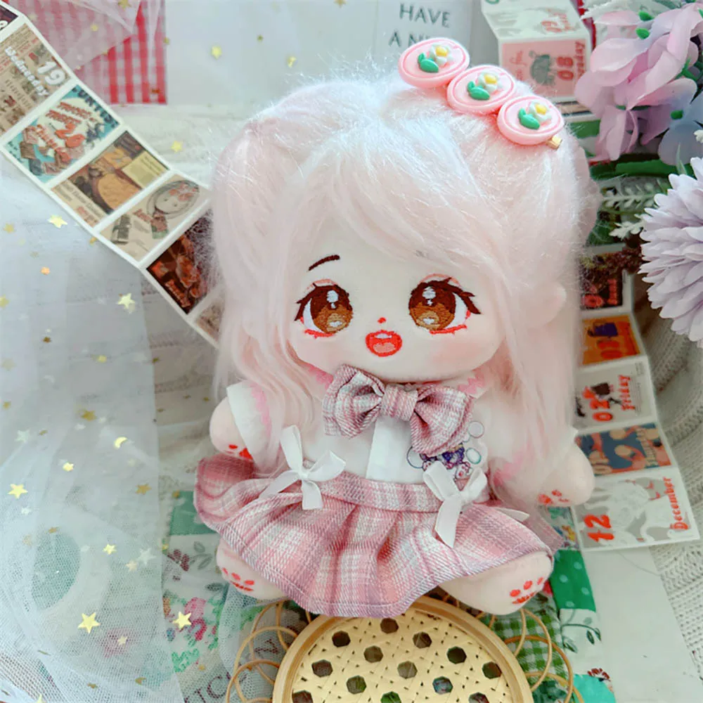 niannyyhouse 20cm Plush Doll Clothes Hairpin Shirt Skirt Jk Uniform Set 8in Soft Stuffed Plush Toy Dress Up Accessories