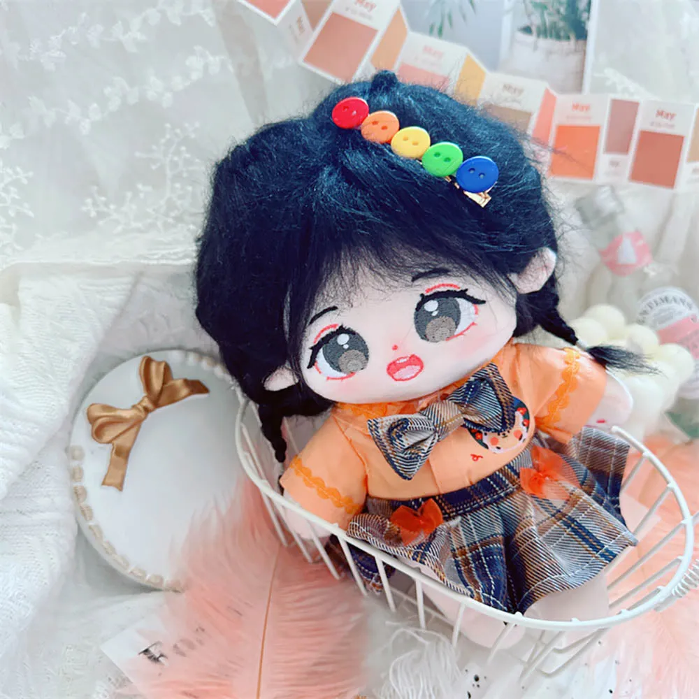 niannyyhouse 20cm Plush Doll Clothes Hairpin Shirt Skirt Jk Uniform Set 8in Soft Stuffed Plush Toy Dress Up Accessories