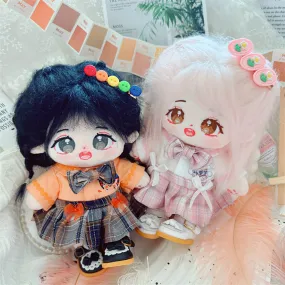 niannyyhouse 20cm Plush Doll Clothes Hairpin Shirt Skirt Jk Uniform Set 8in Soft Stuffed Plush Toy Dress Up Accessories
