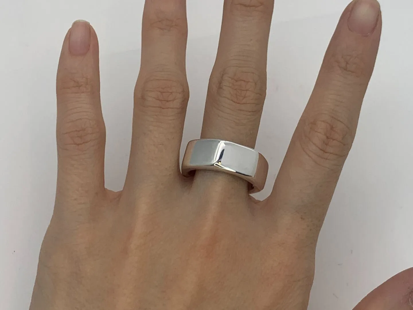 Nut Shaped Ring - Silver Hex Ring - Silver Nut Ring