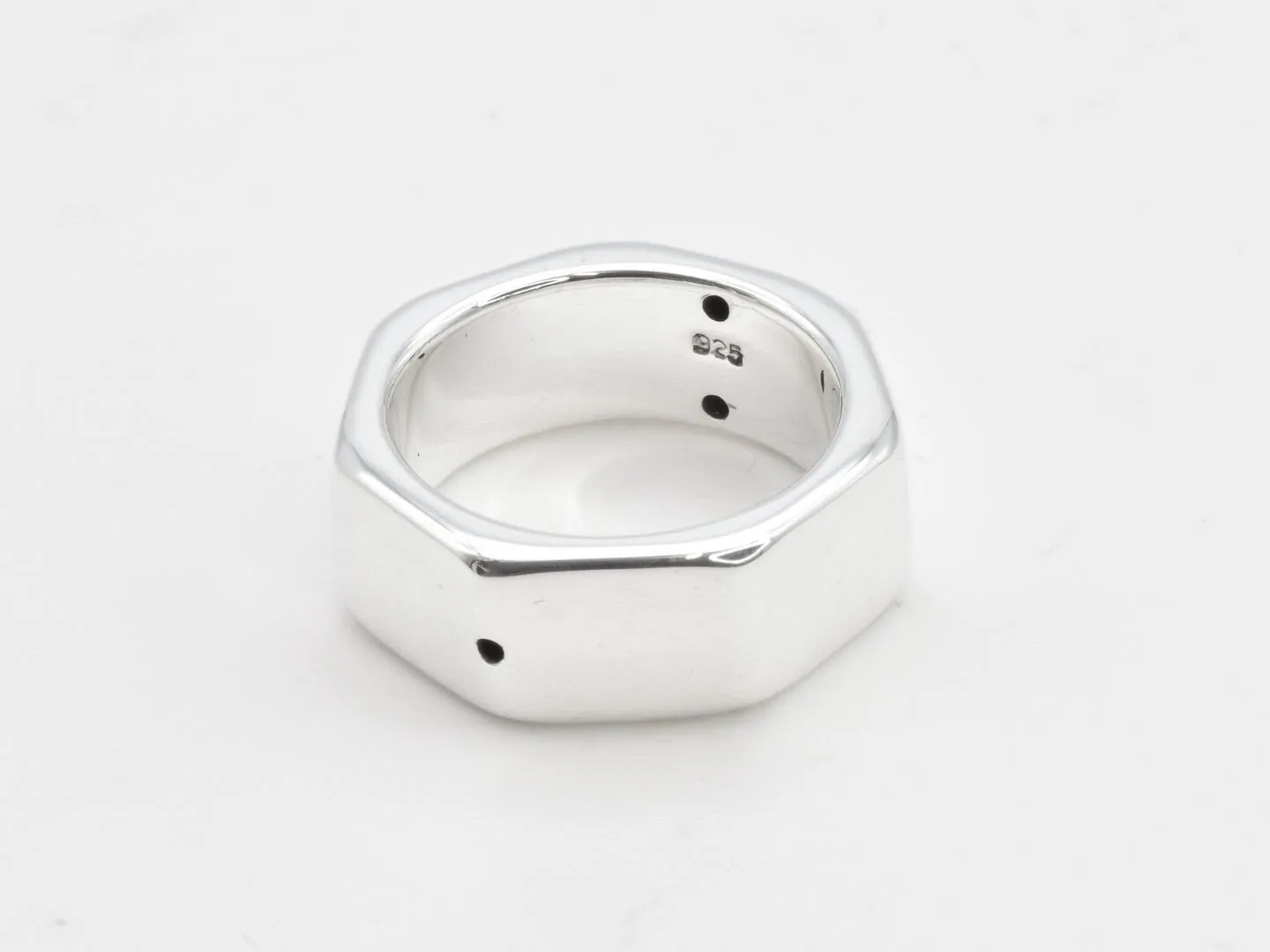 Nut Shaped Ring - Silver Hex Ring - Silver Nut Ring