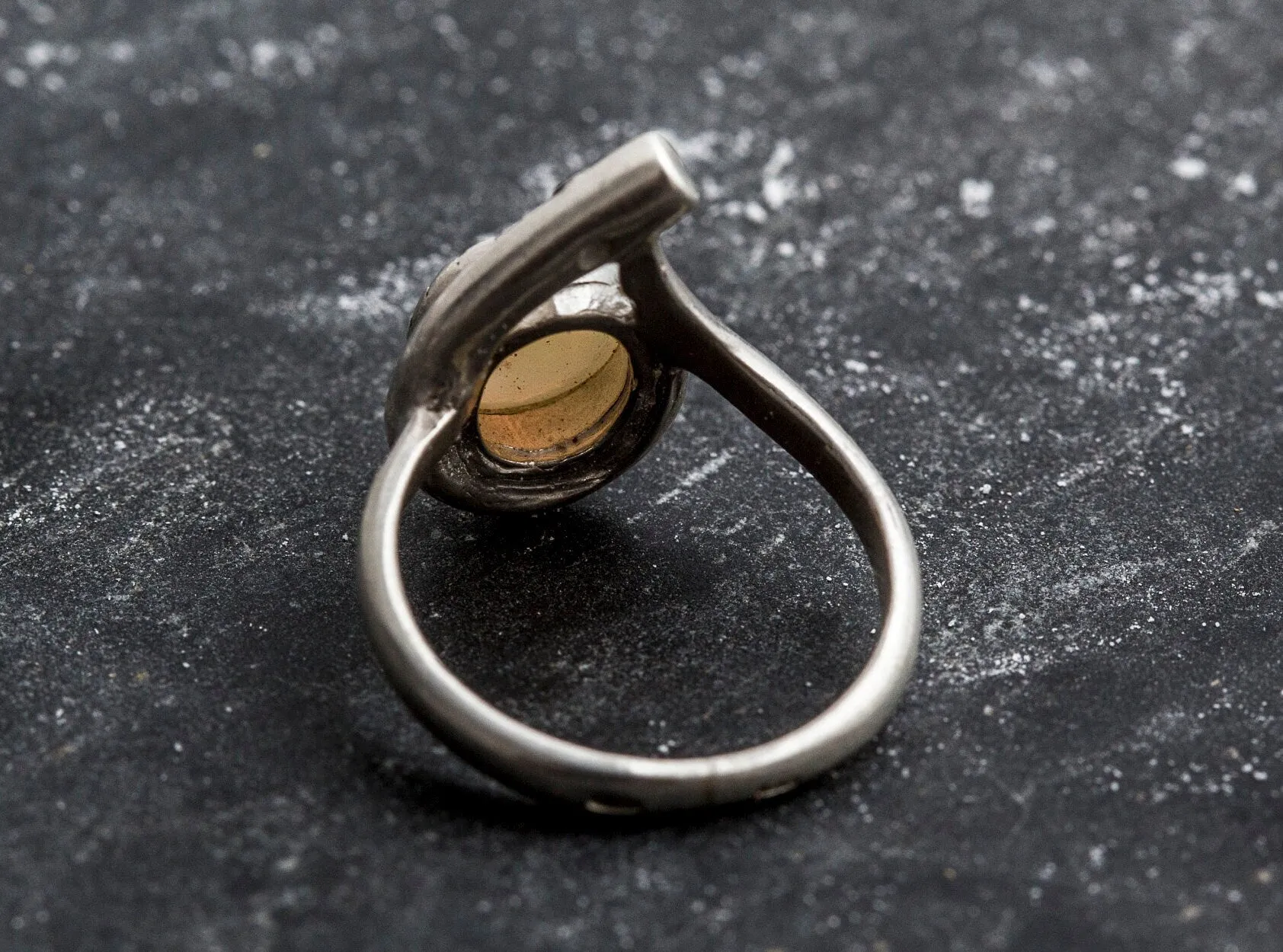 Opal Teardrop Ring - Two Stone Ring - Vintage Opal Ring