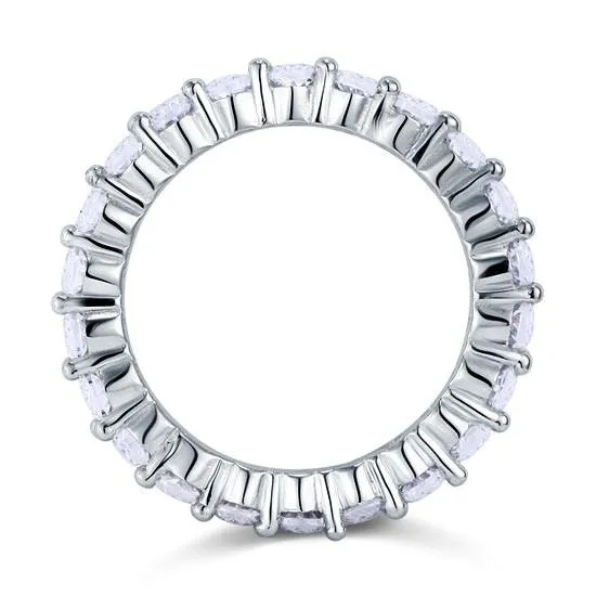 Oval Cut Simulated Diamond 925 Silver Wedding Ring Band Jewelry