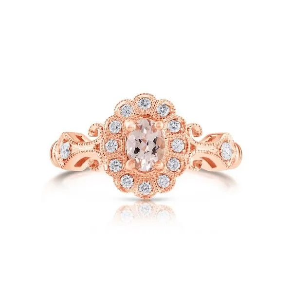 Oval Morganite Halo Engagement Ring