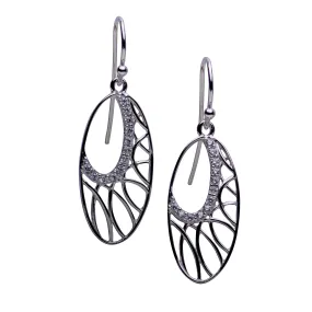 Oval Silver Dangle Earrings