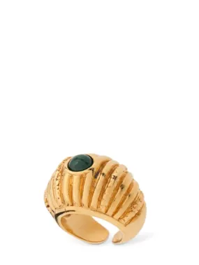 Paola Sighinolfi   Small Reef malachite thick ring 