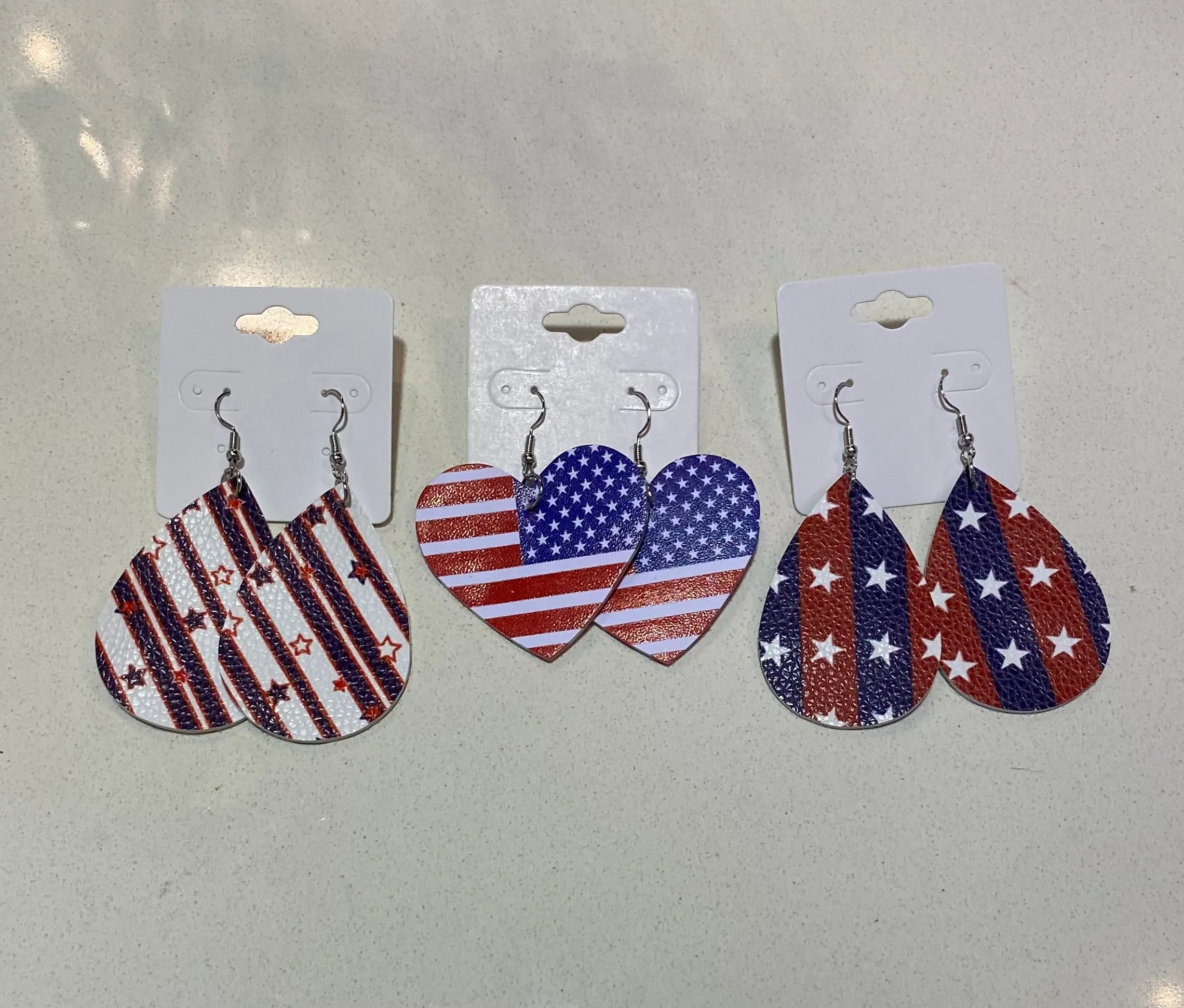 Patriotic Dangle Earrings- Assorted