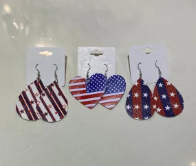 Patriotic Dangle Earrings- Assorted