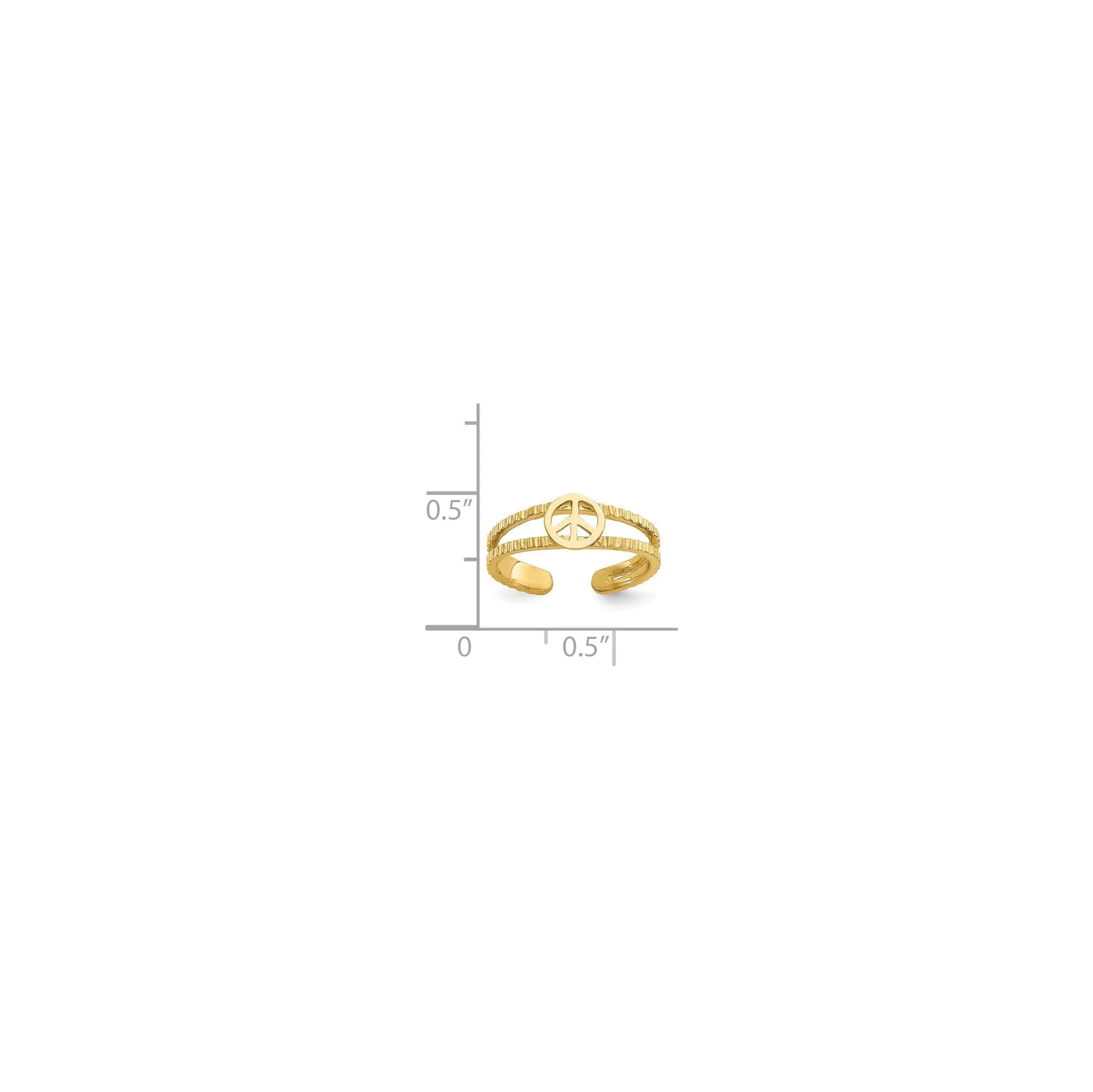 Peace Sign Toe Ring (14K)