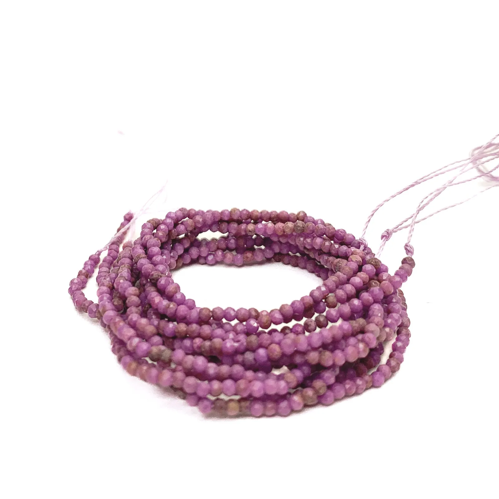 Phosphosiderite 2mm Faceted Rounds Bead Strand