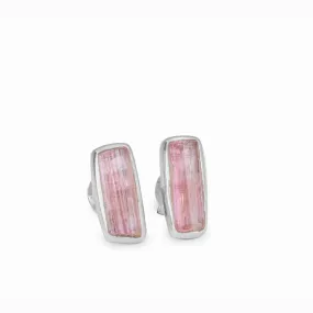 Pink Tourmaline Stud Earrings