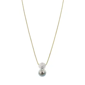 Platinum Tahitian Black Pearl and Diamond Pendant