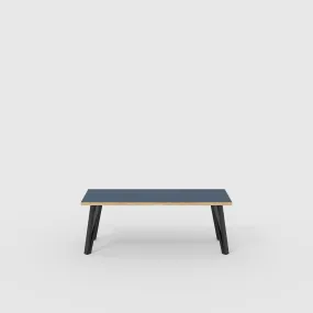 Plywood Bench Seat with Black Box Hairpin Legs - Formica Night Sea Blue - 1200(w) x 400(d) x 450(h)