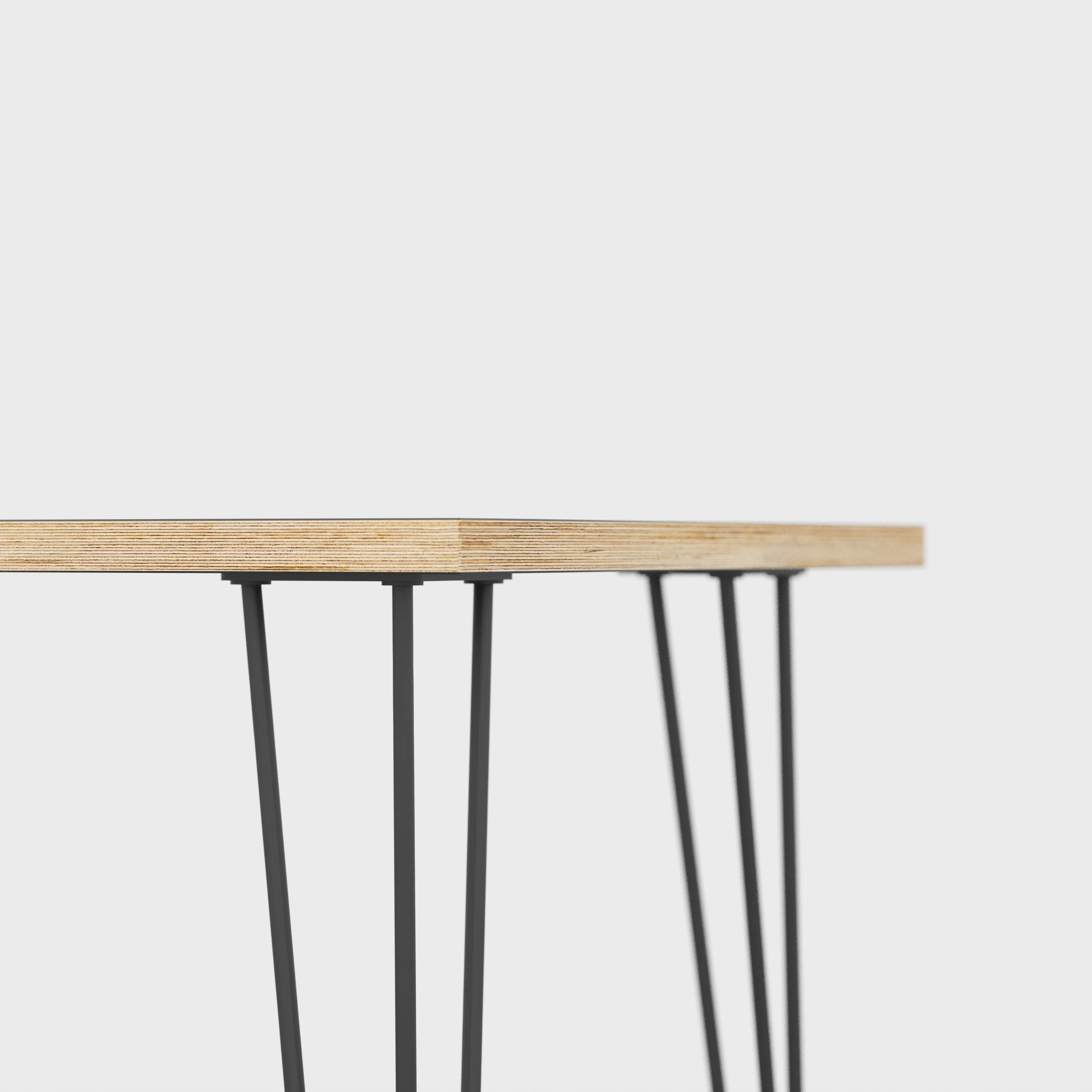 Plywood Desk with Black Hairpin Legs - Formica Diamond Black - 1600(w) x 800(d) x 735(h)