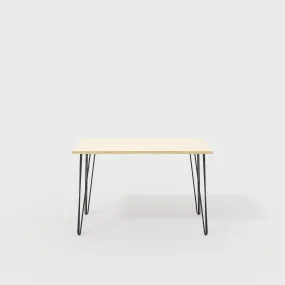 Plywood Desk with Black Hairpin Legs - Plywood Birch - 1200(w) x 600(d) x 735(h)