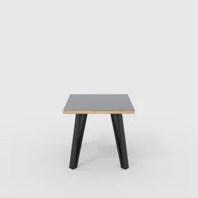 Plywood Side Table with Black Box Hairpin Legs - Formica Tornado Grey - 500(w) x 500(d) x 425(h)