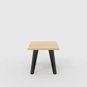 Plywood Side Table with Black Box Hairpin Legs - Plywood Oak - 500(w) x 500(d) x 425(h)