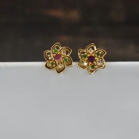 "Glamour Defined: Elevate Your Style with Asp Fashion 24K Gold Plated CZ Stud Earrings"