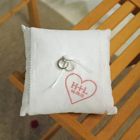 "Simply Sweet" Personalized Heart Ring Pillow