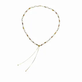 Radiant Glass and Pearl Necklace