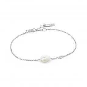 Rhodium Pearl Bracelet B019-01H