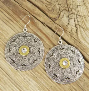Round Flower Bullet Earrings