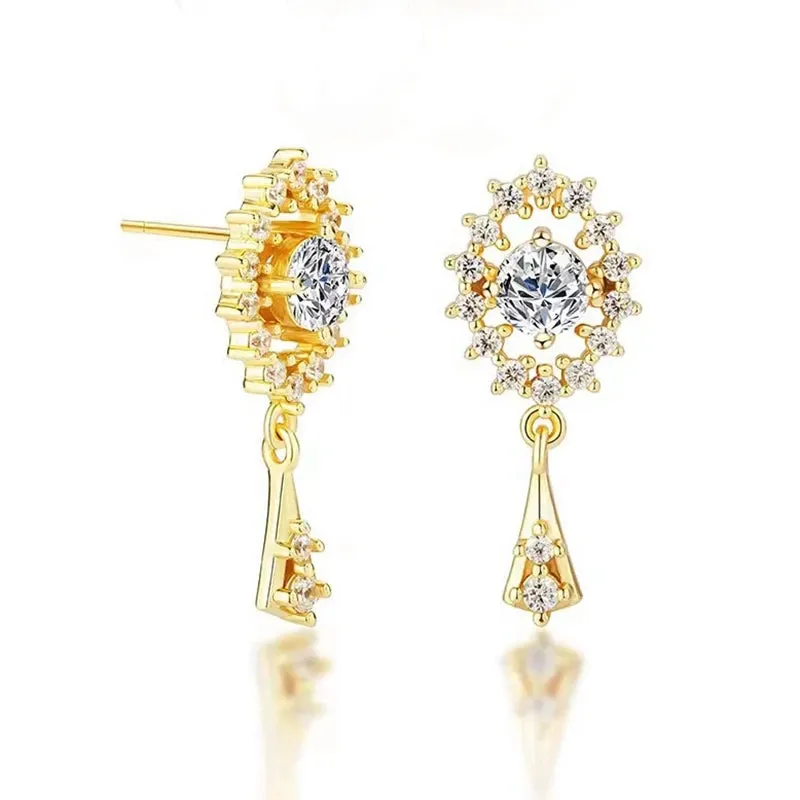 Round Stud Earrings With Moissanite HELON