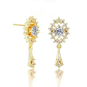 Round Stud Earrings With Moissanite HELON