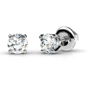 Running out 1.00CT Round Cut Diamond Stud Earrings in 14KT White Gold