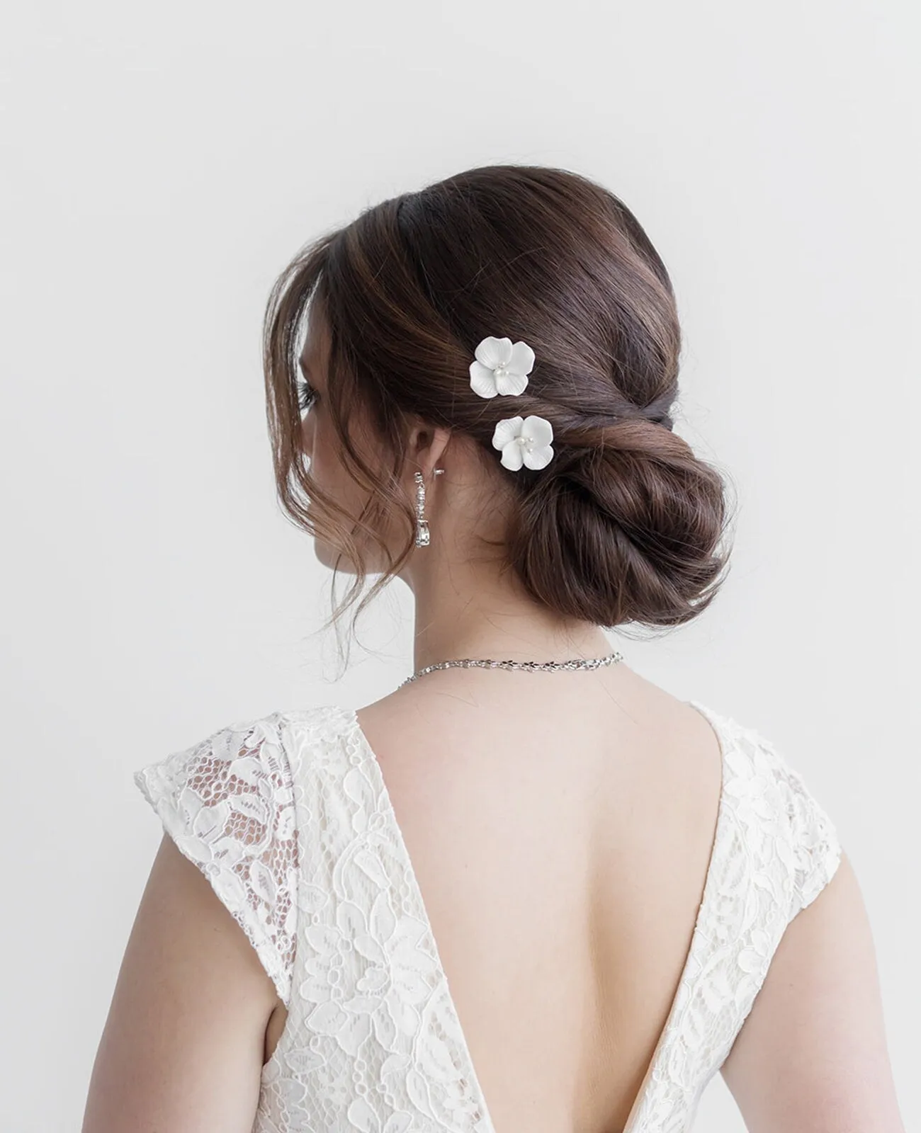 Sadie Porcelain Flower Hairpin Set of 2
