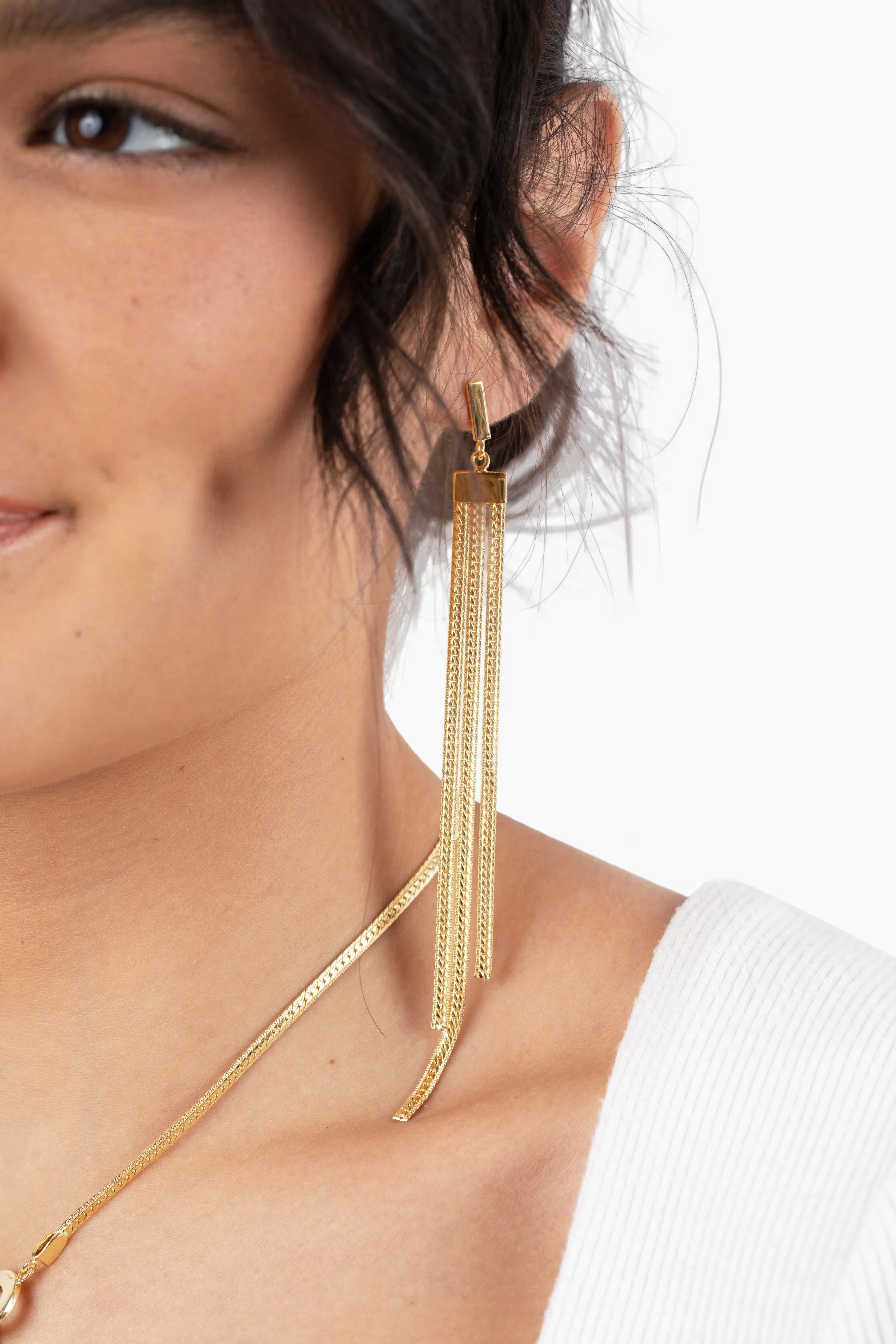 Safu Herringbone Drop Earrings