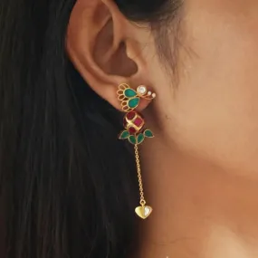 Silver 2-in-1 Titli Earring