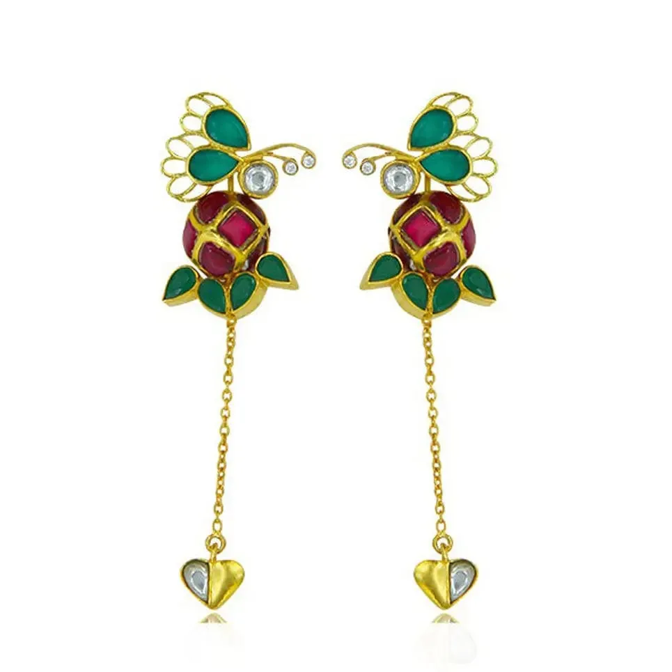 Silver 2-in-1 Titli Earring