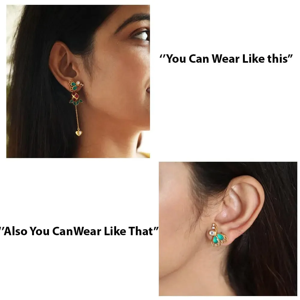 Silver 2-in-1 Titli Earring