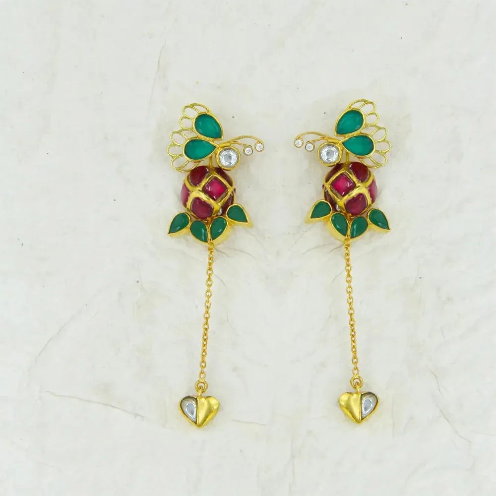 Silver 2-in-1 Titli Earring