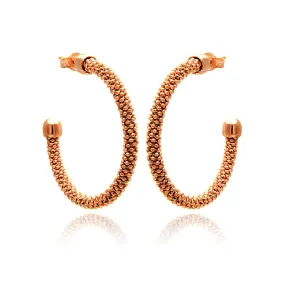 Silver 925 Rose Gold Plated Hoop Earrings