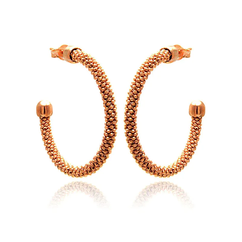 Silver 925 Rose Gold Plated Hoop Earrings