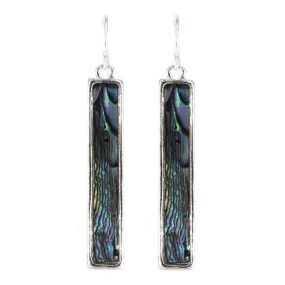 Silver Bar Abalone Earrings