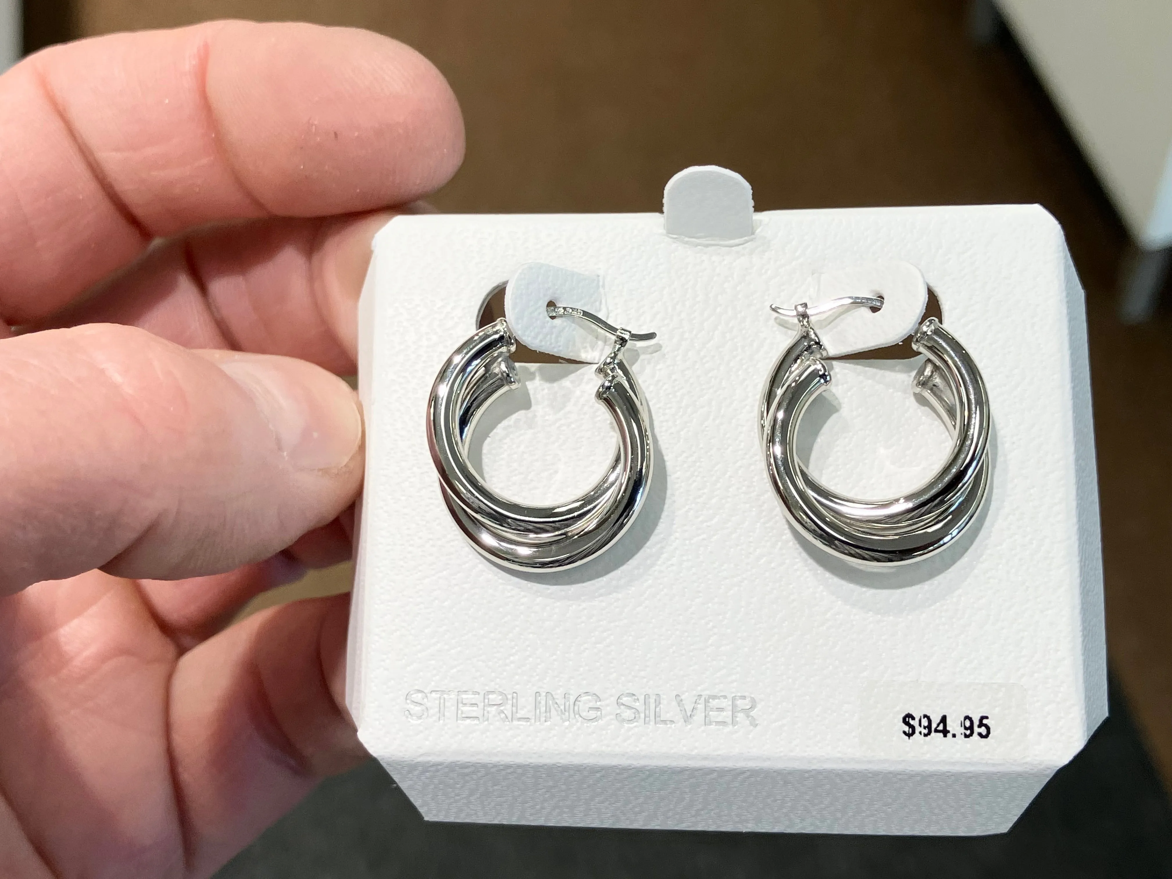 Silver Double Hoop Earrings