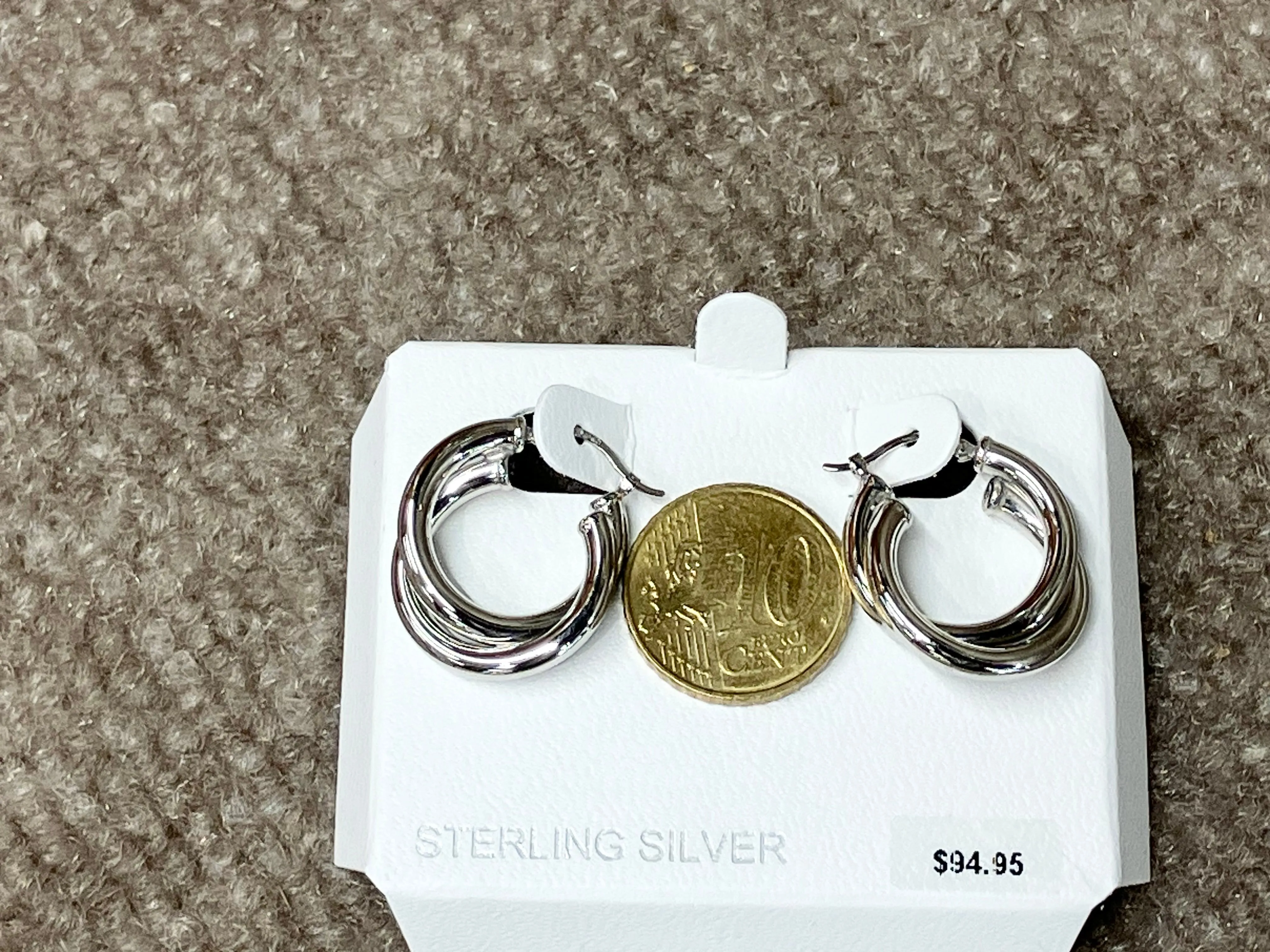 Silver Double Hoop Earrings