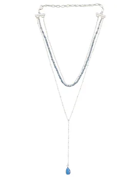 Silver Gemstone Layered Necklace