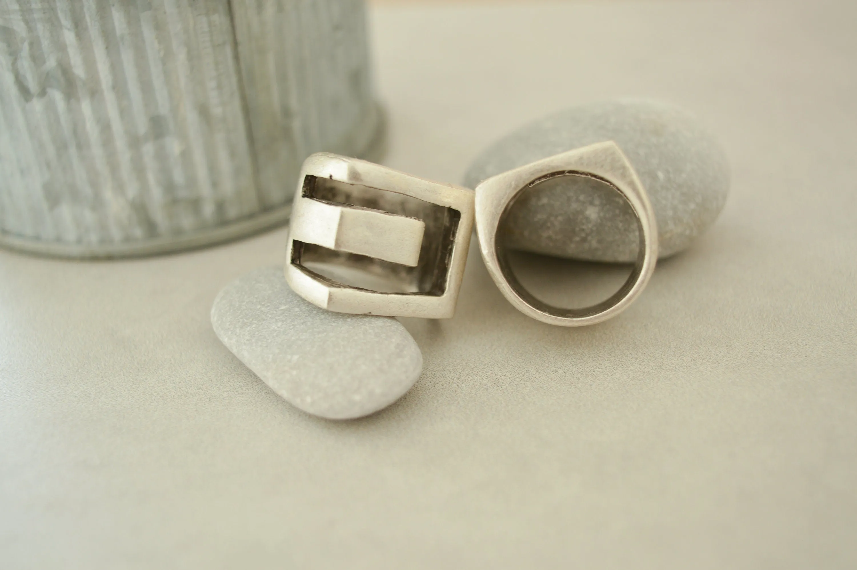 Silver Geometric Ring