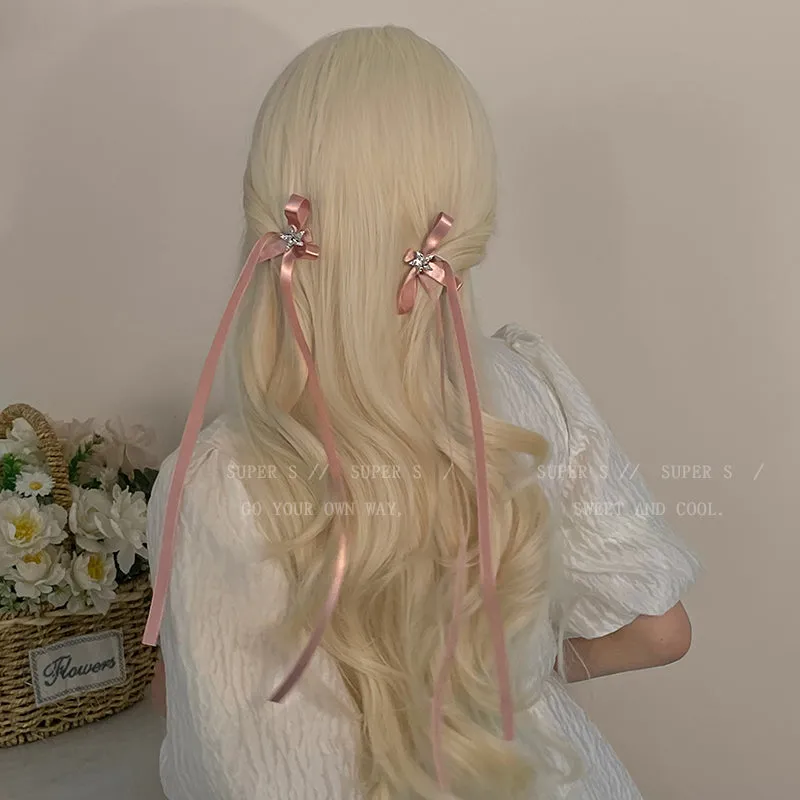 Silver Star Bow Ribbon Hairpin