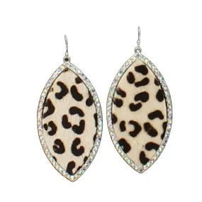 Silver Strike Crystal Cheetah Teardrop Earrings