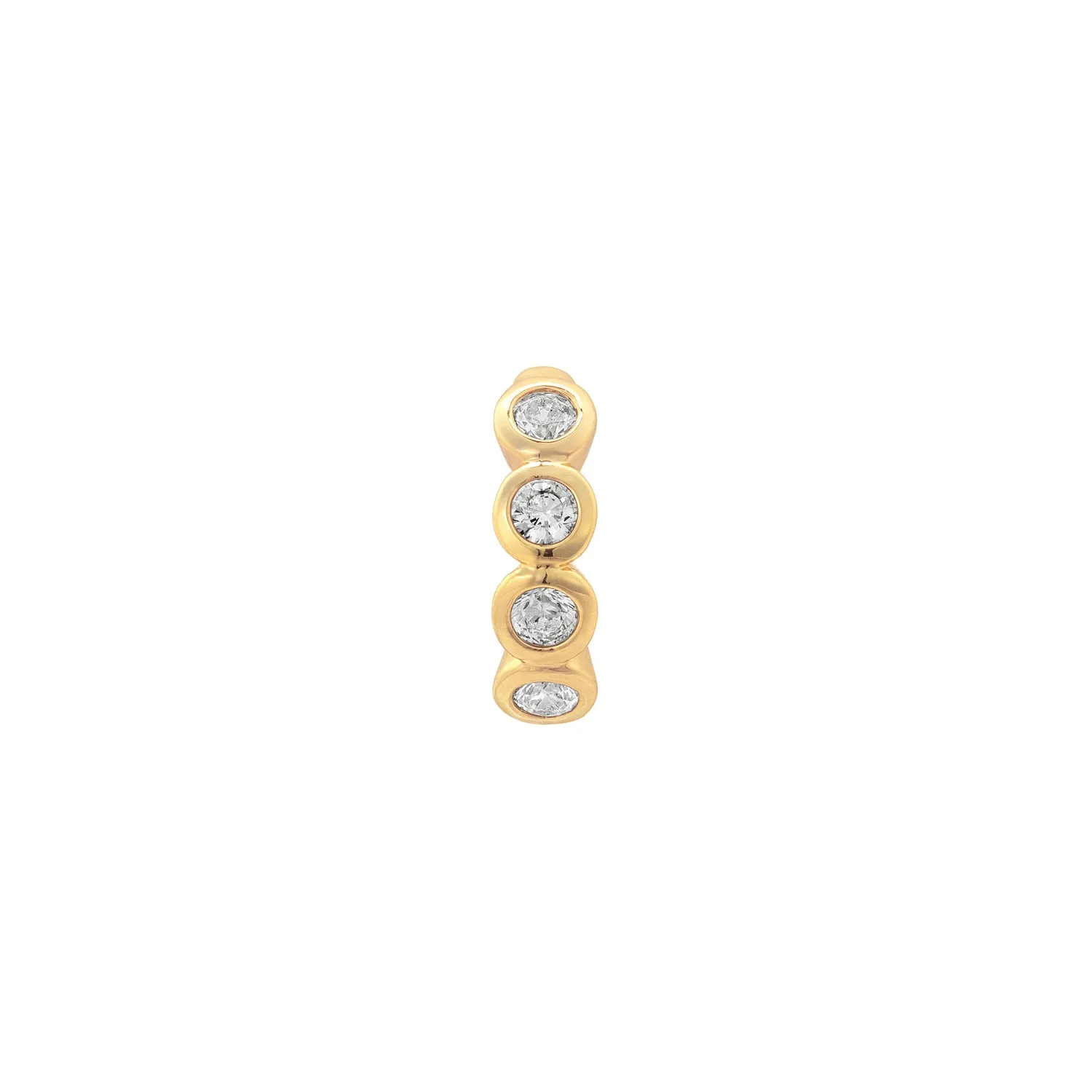 (Single) Bezel Huggie Hoop