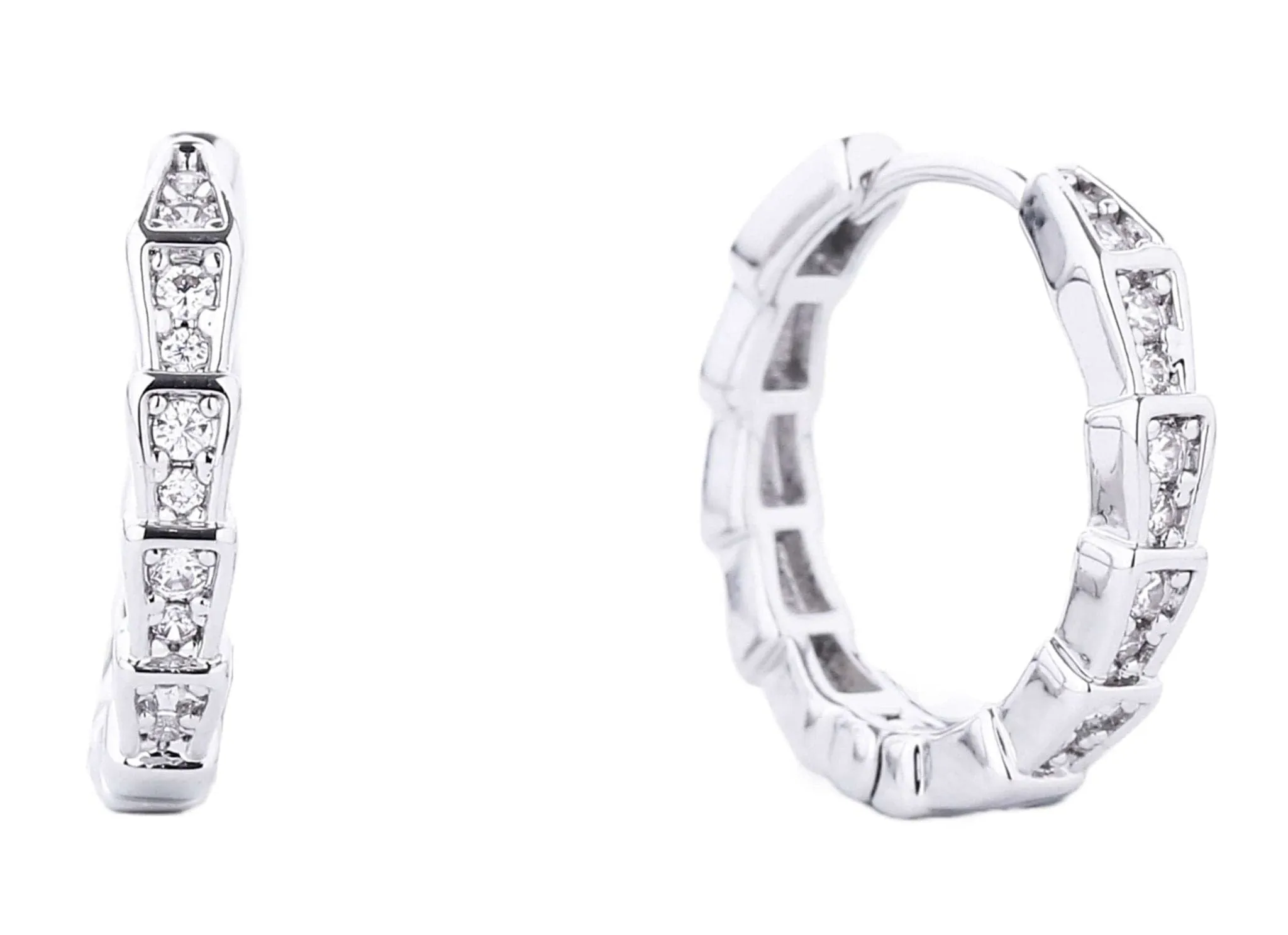 SJE310202 14K Gold Dipped Ridge Hoop Earrings