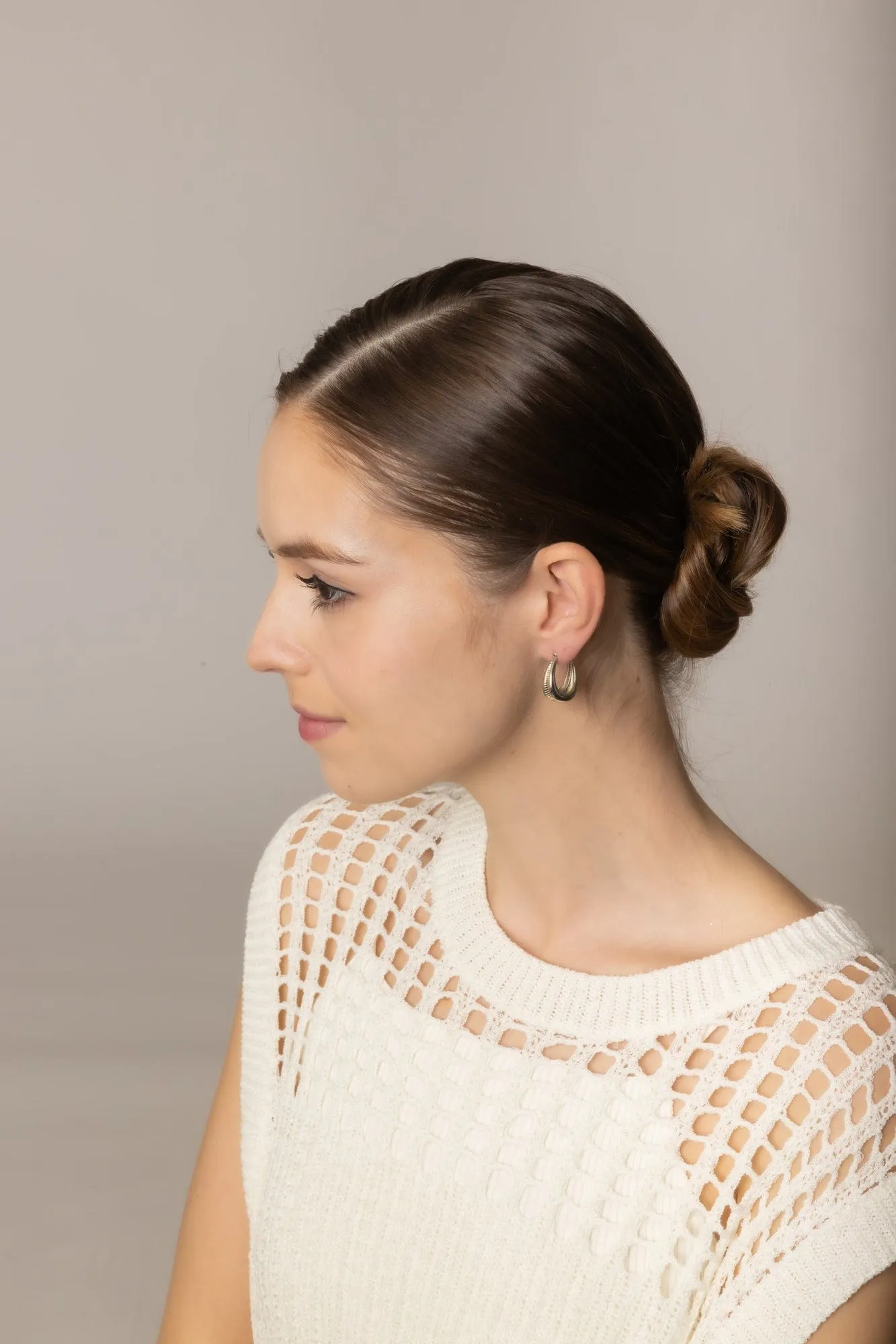 SJE310345 14K Dipped Layer Hoop Pin Catch Earrings