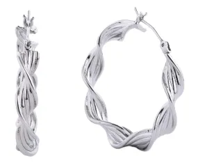 SJE310434 14K Dipped Twist Hoop Earrings