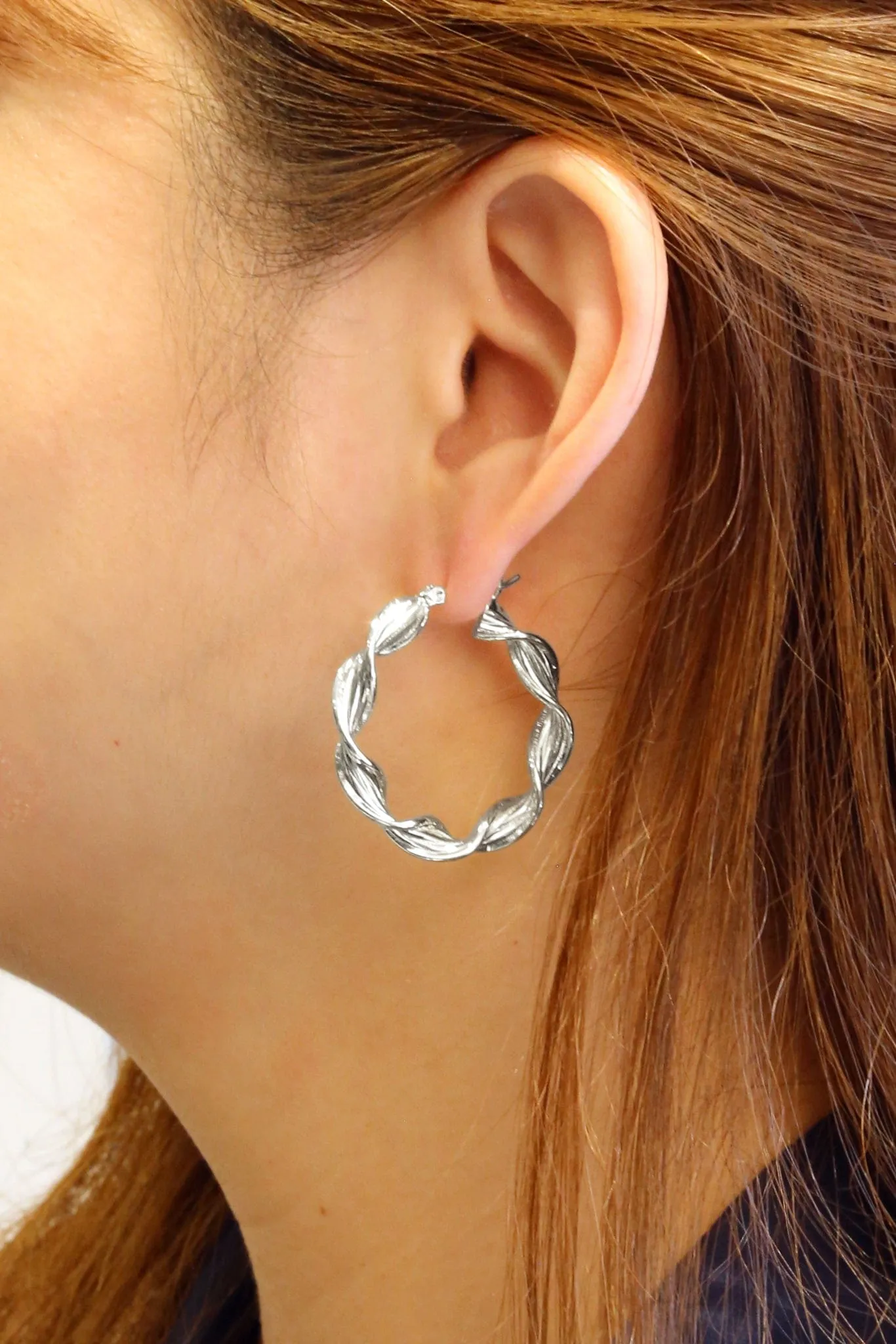 SJE310434 14K Dipped Twist Hoop Earrings